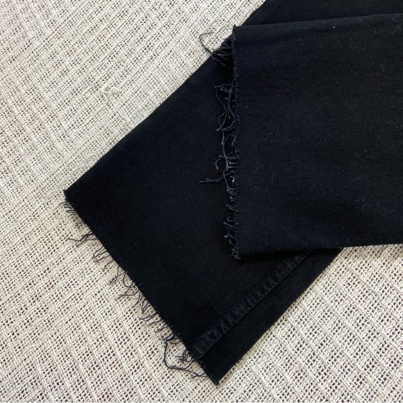 NWT new Zara High Rise Crop Flare Black Jeans Raw hem cropped Size 12 - Picture 8 of 15
